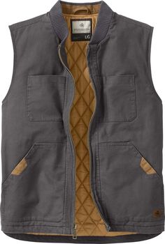 Rugged with a broken-in feel  this unique vest is made from heavy duty soft-washed 100  cotton canvas with a warm insulated lining. Features two exterior snap closure pockets for extra warmth and storage  and double stitched siding to ensure this vest will last from season to season. Full Zip front with high quality Signature Buck metal zipper. Workwear Vest, Canvas Vest, African Clothing For Men, Fall Outfits Men, Workwear Jacket, White Tail, Hunting Clothes, Outerwear Vest, Mens Fall