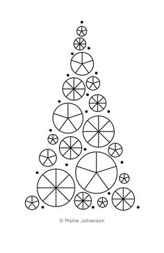 a christmas tree made out of circles