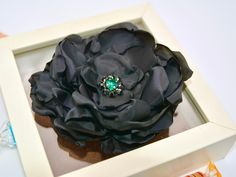 Excited to share the latest addition to my #etsy shop: Chic black large flower brooch / handmade and unique flower with green crystal / romantic fabric flower brooch / Mother women gift Flower Brooch Handmade, Beads Brooch, Gothic Chic, Fabric Flower Brooch, Brooch Flower, Fancy Costumes, Brooch Handmade, Elegant Fabric, Boho Hippie Chic