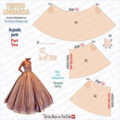 the sewing pattern for a gown is shown in this image, with instructions to make it