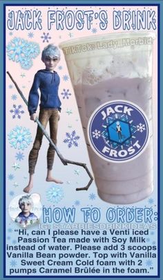 an advertisement for jack frost's drink, with the caption how to order