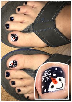 Snowman Toe Nail Designs, Winter Pedicure Ideas Toenails, December Pedicure Ideas, Toe Nail Designs For Winter, Holiday Pedicure Ideas, Winter Pedicure Ideas, Pedicure Ideas Winter Toenails