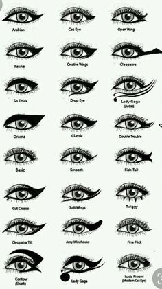 Teknik Makeup, Winged Eyeliner Makeup, Halloweenský Makeup, Dag Make Up, Mekap Mata, Flot Makeup, Eyeliner Styles, Makeup Help, Swag Makeup