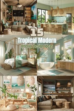 tropical modern interior design ideas for the living room and bedroom in your home or office