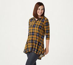 Cozy up in a stylishly soft collared plaid tunic. Trust us, you can top off any look with this piece. From Women with Control®. Plaid Tunic, Shirt Collar, Black Friday Sale, Women's Plaid Shirt, Length Sleeve, Top Blouse, Tops & Tees, Plaid, Collar