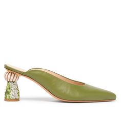 Brand New In Box! 3m Outsole Protector Made, Not Very Professional :) But These Beautiful Shoes Will Endure For Longer Time. Jacquemus Les Mules, Spring Yellow Embellished Heels, Green Mules, Jacquemus Shoes, Embellished Heels, Shoes Too Big, Suede Leather Shoes, Crystal Shoes, Clog Heels