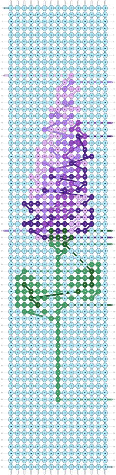 a cross - stitch pattern with purple, green and blue colors