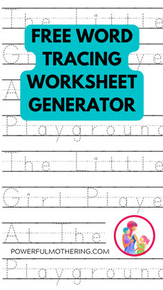 Create your own sentence/word tracing sheets for your little one to practice writing. Great for homeschooling prek writing practice and for preschool learning. 
These worksheets are so easy to create and are free to generate! Have fun Preschool Tracing Worksheets Free, Word Tracing Worksheets, Homeschooling Prek, Word Tracing, Diy Coloring Books, Pre K Pages, Preschool Tracing, Child Free, Tracing Sheets