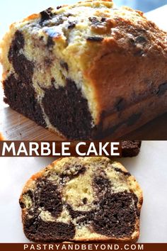 two different types of marble cake sitting on top of each other