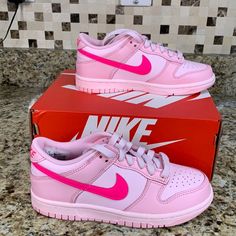 Nike. Low. Dunk. 3.5 Y. Soft Pink Foam. With Original Box.