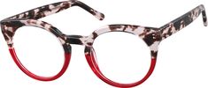 Librarian meets style star in these chic round glasses. The glossy hand-polished acetate eyeglasses is a nod to a cat-eye shape without going all the way there. The look is available in a wide range of colors and looks great as glasses and sunglasses. | Zenni Women's Cat-Eye Prescription Eyeglasses Pink Plastic Round Prescription Glasses, Funky Glasses, Round Eyeglasses Frames, Diamond Face Shape, Eye Prescription, Diamond Face, Zenni Optical, Fashion Eye Glasses, Style Star