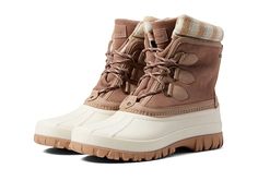 SKECHERS Windom - Plaid Town - Women's Shoes : Natural/Pink : These SKECHERS Windom - Plaid Town Winter and Snow Boots keep you warm and dry during the snowy weather. Water-resistant suede and synthetic upper. Skechers Warm Tech Memory Foam insole. Textile lining. D-ring eyelets with lace-up closure. Gusseted tongue for protection against dirt and dust. Pull tab at the back for easy on/off. Signature brand label at the side. Rubber outsole. Imported. Measurements: Heel Height: 1 1 2 in Weight: 1 Beige Waterproof Boots For Winter Outdoor Activities, Beige Winter Boots For Outdoor Activities, Beige Insulated Boots For Outdoor, Insulated Beige Boots For Outdoor, Insulated Synthetic Waterproof Boots For Fall, Fall Insulated Waterproof Synthetic Boots, Snowy Weather, Brand Label, Timberland Boots