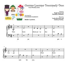 sheet music for children with the words oomp - loopp doopopy do