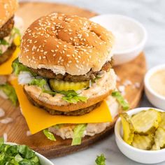 Vegan Big Mac Recipe with Lentil Burgers and Special Sauce - An Edible Mosaic™