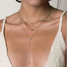 Lariat Necklace, Dainty Necklace, Layer Necklace, Y Necklace, MEASUREMENTS & MATERIALS - .925 Sterling Silver / 14K Gold Vermeil / 14K Rose Gold Vermeil - Cubic Zirconia Crystals - Pendant Height 2 1/2 in | 6.3 cm - Chain 18 in | 45.7 cm - Hypoallergenic, lead & nickel free - Handcrafted in NYC COMPLETE THE LOOK: - Crystal Choker N062: https://www.etsy.com/listing/484350920/ - Love Knot Necklace N316: https://www.etsy.com/listing/600399896/ To shop more Y Lariat Necklaces: https://www.et Minimalist Clavicle Chain Backdrop Necklace, Dainty Drop Necklace For Layering, Minimalist Dangle Necklaces For Layering, Minimalist Layering Dangle Necklaces, Lariat Necklaces, Crystals Pendant, Necklace Measurements, Lotus Necklace, Mother Daughter Necklace