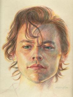 a colored pencil drawing of a man's face