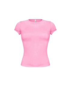 Basic Pink Tops, Baby Pink Tops, Pink Shirt Women, Pink T Shirts, Baby Pink Top, Plain Tee Shirts, Hot Pink Shirt, Basic Wardrobe Essentials, Light Pink Shirt