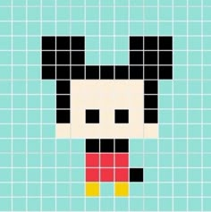 an image of mickey mouse pixel art