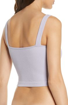 Lounge or layer in this oh-so versatile ribbed crop top that looks (and feels) great wherever you go. Style Name:Free People Intimately Fp Solid Rib Brami Crop Top. Style Number: 5451400. Spring Ribbed Crop Top In Athleisure Style, Spring Ribbed Athleisure Crop Top, Spring Seamless Crop Top, Spring Athleisure Ribbed Crop Top, Versatile Ribbed Crop Top For Summer, Summer V-neck Top With Seamless Design, Seamless Construction Crop Top For Spring, Spring Seamless Tank Top For Loungewear, Fitted Seamless Crop Top For Loungewear