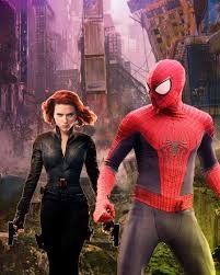 the amazing spider - man and black widow are shown in this image