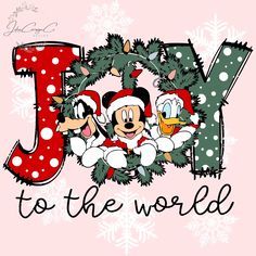 the letter j is for joy to the world with mickey mouse and friends on it