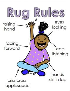 Kindergarten Routines, Rug Rules, Thanksgiving Read Aloud, Calm Corner, Rules Poster, Class Rules, Preschool Bible, Classroom Organisation, Kindergarten Ideas