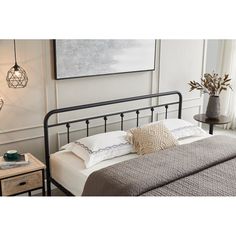 Laurel Foundry Modern Farmhouse Gauvin 39.37" Steel Bed Frame & Reviews | Wayfair Pipe Bed Frame, Pipe Bed, Steel Bed Frame, Steel Bed, Beds And Headboards, Metal Pipe, Laurel Foundry Modern Farmhouse, Platform Bed Frame, Murphy Bed