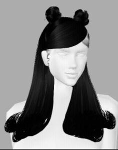 Digital Hairstyles, Sims 4 Black Ponytail, Imvu Hairstyles Ideas, Imvu Hairstyles Straight, Imvu Hair Texture, The Sims Resource Black Hair, Virtual Hairstyles