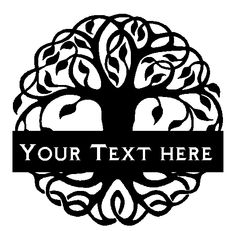 a black and white tree logo with the words your text here