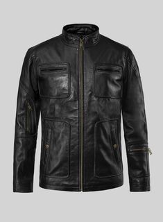 Transform your look with a chic leather jacket that adds a trendy flair to your outfit. Made from premium napa leather, our leather jacket replica is inspired by Chris Pine's portrayal of James T. Kirk in the 2009 blockbuster Star Trek, allowing you to display your distinct fashion sense.  Whether you're going for a laid-back vibe or attending a comic con event, this leather jacket will elevate your style.   Made Using Pure Napa Sheep Skin Soft Leather.  
 
 Look Includes     Black Leather   Ant Leather Biker Jacket With Pockets For Events, Retro Leather Outerwear For Biker Events, Retro Leather Jacket With Pockets, Retro Leather Biker Jacket With Pockets, Retro Leather Outerwear With Zipper Closure, Retro Leather Biker Jacket With Zipper Closure, Rugged Fitted Leather Jacket With Double-needle Stitching, Black Leather Jacket With Metal Zipper, Luxury Single-breasted Leather Jacket With Lapel Collar