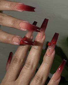 Megan Thee Stallion Nails, Cherry Nails, Gem Nails, Glam Nails, Dream Nails, Coffin Nails Designs