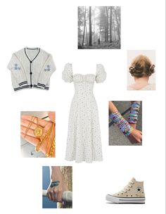 a collage of different items including shoes, sweaters and bracelets