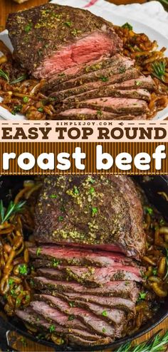 Easy Top Round Roast Beef Recipe, simple dinner recipes, meal ideas Roast Beef Recipes Oven, Beef Top Round Steak, Cooking Roast Beef