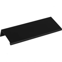 a black plastic shelf on a white background