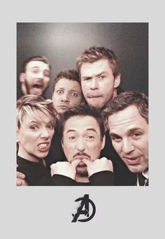 a group of people posing for a photo with the caption'avengers 4 '