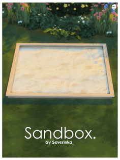 an advertisement for sandbox by steve severinika with flowers in the background