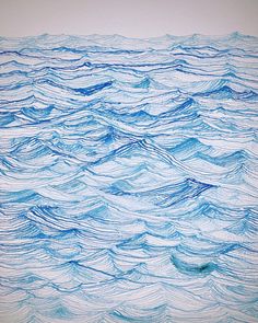 a drawing of waves in the ocean on paper