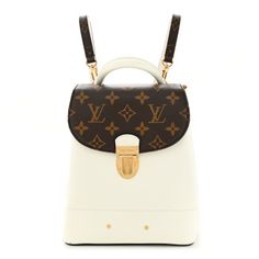 LOUIS VUITTON Patent Monogram Hot Springs Backpack Snow Luxury Backpack With Leather Handles, Luxury Coated Canvas Backpack With Leather Handles, Luxury Coated Canvas Backpack, Luxury Backpack With Leather Handles And Coated Canvas, Designer Coated Canvas Backpack With Leather Handles, Luxury Coated Canvas Leather Backpack For Daily Use, Luxury Coated Canvas Backpack For Daily Use, Luxury Backpack With Leather Handles For Daily Use, Luxury Monogram Canvas Backpack