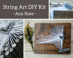 string art diy kit - any state, with pictures and text overlays