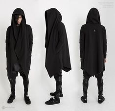 such an inspiration! #darkfashion #cooloutfit #fashionformen #hoodie #cottoncoat #inspiration Mantle Inspiration, Cyberpunk Mode, Black Oversized Hoodie, Winter Mantle, Witch Dress, Goth Corset, Cyberpunk Fashion, High Street Fashion, Steampunk Clothing