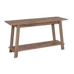 a wooden table sitting on top of a white background