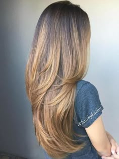 Trend Hairstyle, Light Brown Balayage, Hairstyles Layered, Sanggul Modern, Layered Hairstyles, Long Layered Haircuts, Brown Balayage, Short Hairstyle, Long Layered Hair