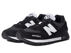 New Balance Classics 574D Rugged - Men's Shoes : Black/White : Retro-inspired style meets modern comfort with the New Balance Classics 574D Rugged sneaker, elevated in bold, varsity colorways. Low-top sneaker silhouette with full-lace closure. Leather and textile mesh upper with triple-stacked N logo. Padded collar and tongue for secure fit. Breathable textile lining. Removable, cushioned textile insole. ENCAP midsole cushioning combines lightweight foam with a durable polyurethane rim. Durable Sneaker Silhouette, Mens New Balance, New Balance Classics, N Logo, Rugged Men, Mens Shoes Black, New Balance Sneaker, Lace Closure, Shoes Black