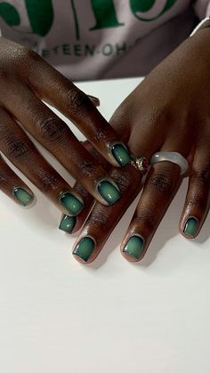 ARTIST: JOTHANILTECH🎀 Chromakopia Nails, Aura Nails Green, Aura Nails Short, Tyler The Creator Nails, Black Aura Nails, Green Blue Nails, Green Aura Nails, Tyler Concert, Texture Nails