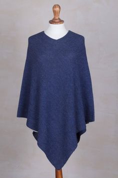 A classic and beautiful design this elegant poncho is presented by artisan Alfredo Falcon of Peru. Indigo in color the soft and warm garment is knit from 100% alpaca wool. Small Business Credit Cards, Alpaca Poncho, Enchanted Evening, Alpaca Wool, Alfredo, Enchanted, Peru, Alpaca, Beautiful Design