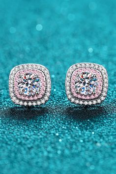 Geometric Moissanite Stud Earrings 925 Sterling Silver Earrings