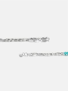 Introducing our Natural Turquoise Nugget Beaded Necklace! This versatile piece adds a touch of bohemian charm to any outfit. Handcrafted with s925 silver metal, the necklace features a mix of round turquoise beads and irregularly shaped silver nuggets, creating a unique and eye-catching design. The calming properties of the turquoise stones bring a sense of peace and tranquility to the wearer. You can layer it with other necklaces or wear it solo for a minimalist look. Embrace the natural beauty Silver Turquoise Necklace With Round Beads, Silver Turquoise Necklace With Round Beaded Chain, Silver Turquoise Necklace With Polished Beads, Turquoise Sterling Silver Beaded Necklace, Turquoise Birthstone, Luxury Jewelry Brands, Chain Extenders, Mineral Stone, Turquoise Stones