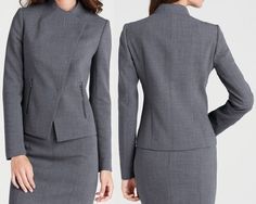 Ann Taylor Wool Blend Jacket Original price: $248.00 Size 4 Color Grey/Gray Modern asymmetrical Jacket. Motorcycle style. Double breasted front with hidden snap closure. Long sleeves. Front zipped pockets. Stitching details. Fully lined. Fabric information: 67% Wool 31% Polyester2% Spandex Fabric care: Dry clean.   NOTE:  All my items are 100% authentic.   Please note that measurements may vary by size. Let me know if you need exact measurement, if you have any question about shipping or return policy. If you want me make additional picture(s), please send me message with your e-mail and I will do it as soon as possible.   PROCEDURES (Within the US) • We ship via USPS or FedEx to PO Boxes, APOs/FPO. • Domestic shipments will be supplied a delivery confirmation and/or a tracking number. • S Asymmetrical Jacket, Asymmetric Jacket, Stitching Details, Wool Blend Jacket, Motorcycle Style, Dress Suits, Spandex Fabric, Vest Jacket, Snap Closure