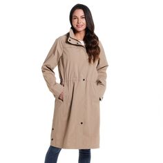 Style will come easy to you with this women's Gallery packable rain coat.Click on this WOMEN'S GUIDE to find the perfect fit and more! Style will come easy to you with this women's Gallery packable rain coat.Click on this WOMEN'S GUIDE to find the perfect fit and more! FEATURES Packable 2 side slip pockets Removable hood Snap & zipper closure Long sleevesFIT & SIZING A-Line silhouette 33-in. length from shoulder to hem Designed to hit above the knees Inner adjustable waistband MidweightFABRIC & Weatherproof Raincoat For Rainy Season, Spring Waterproof Outerwear, Fall Travel Raincoat Waterproof, Weatherproof Raincoat For Spring Travel, Weatherproof Raincoat For Travel In Spring, Spring Travel Weatherproof Raincoat, Plus Size Outerwear, Rain Coat, Adjustable Waistband