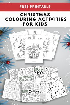 christmas coloring pages for kids with the title free printable christmas coloring activities for kids